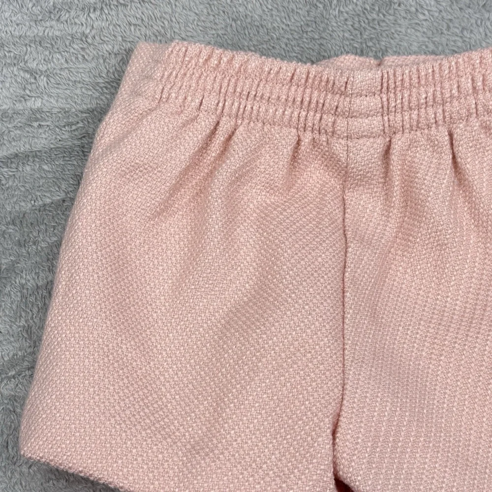 Janie and Jack Shorts Baby Girls 12-18 Months Pink Tweed Buttons Elastic Pull-On